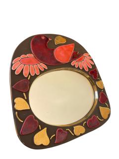 Mithe Espelt 1970s Studio pottery ceramic mirror by Mith Espelt - 4574664