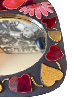 Mithe Espelt 1970s Studio pottery ceramic mirror by Mith Espelt - 4574665