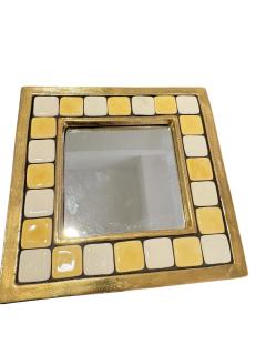Mithe Espelt 1970s Studio pottery ceramic mirror by Mith Espelt - 4591104