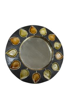 Mithe Espelt 1970s Studio pottery ceramic sunburst mirror by Mith Espelt - 4497627