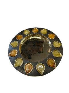 Mithe Espelt 1970s Studio pottery ceramic sunburst mirror by Mith Espelt - 4497628