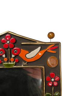 Mithe Espelt 1970s Studio pottery ceramic wall mirror by Mith Espelt - 4559697