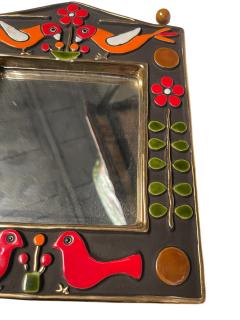 Mithe Espelt 1970s Studio pottery ceramic wall mirror by Mith Espelt - 4559700