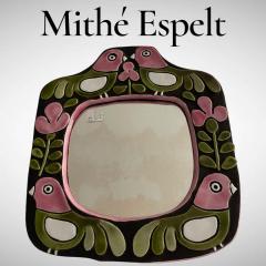 Mithe Espelt 1970s Studio pottery ceramic wall mirror by Mith Espelt - 4565270