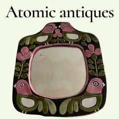 Mithe Espelt 1970s Studio pottery ceramic wall mirror by Mith Espelt - 4565277