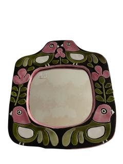 Mithe Espelt 1970s Studio pottery ceramic wall mirror by Mith Espelt - 4565750