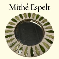 Mithe Espelt 1970s Studio pottery ceramic wall mirror by Mith Espelt - 4567760