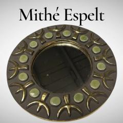 Mithe Espelt 1970s Studio pottery ceramic wall mirror by Mith Espelt - 4567775