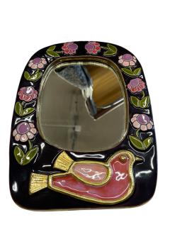 Mithe Espelt 1970s Studio pottery ceramic wall mirror by Mith Espelt - 4569016