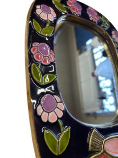 Mithe Espelt 1970s Studio pottery ceramic wall mirror by Mith Espelt - 4569018