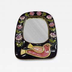 Mithe Espelt 1970s Studio pottery ceramic wall mirror by Mith Espelt - 4569653