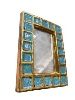 Mithe Espelt 1970s Studio pottery ceramic wall mirror by Mith Espelt - 4574993