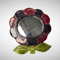 Mithe Espelt 1970s Studio pottery ceramic wall mirror by Mith Espelt - 4602345