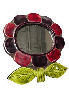 Mithe Espelt 1970s Studio pottery ceramic wall mirror by Mith Espelt - 4603448