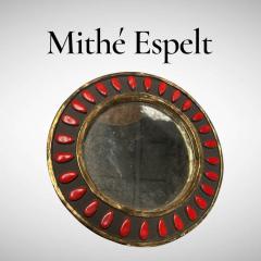 Mithe Espelt 1970s Studio pottery ceramic wall mirror by Mith Espelt - 4602351