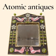 Mithe Espelt 1970s Studio pottery ceramic wall mirror by Mith Espelt - 4624081