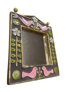Mithe Espelt 1970s Studio pottery ceramic wall mirror by Mith Espelt - 4624083