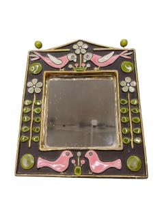 Mithe Espelt 1970s Studio pottery ceramic wall mirror by Mith Espelt - 4626963