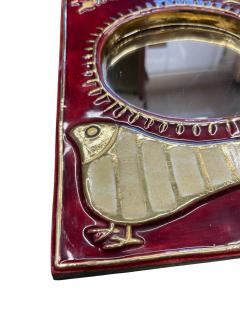 Mithe Espelt 1970s Studio pottery ceramic wall mirror by Mith Espelt - 4704189