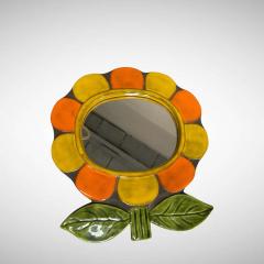 Mithe Espelt 1970s Studio pottery ceramic wall mirror by Mith Espet - 4657465
