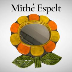 Mithe Espelt 1970s Studio pottery ceramic wall mirror by Mith Espet - 4657466