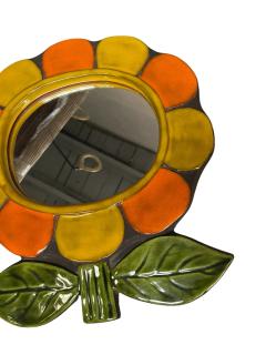 Mithe Espelt 1970s Studio pottery ceramic wall mirror by Mith Espet - 4657468