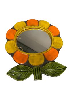 Mithe Espelt 1970s Studio pottery ceramic wall mirror by Mith Espet - 4657471