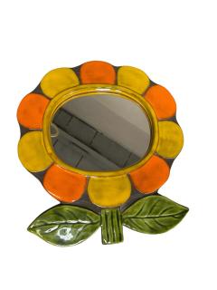 Mithe Espelt 1970s Studio pottery ceramic wall mirror by Mith Espet - 4659352
