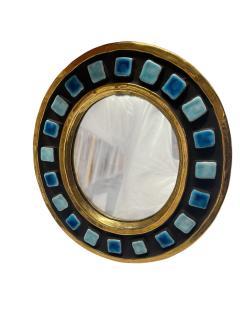 Mithe Espelt 1970s Studio pottery ceramic wall mirror by Mithe Espelt - 4646195