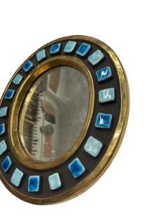 Mithe Espelt 1970s Studio pottery ceramic wall mirror by Mithe Espelt - 4646201