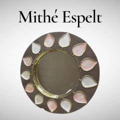 Mithe Espelt 1970s Studio pottery ceramic wall mirror by Mithe Espelt - 4695095