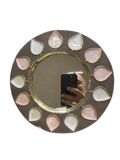 Mithe Espelt 1970s Studio pottery ceramic wall mirror by Mithe Espelt - 4695098