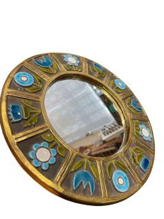 Mithe Espelt 1970s Studio pottery ceramic wall mirror by Mithe Espelt - 4711520