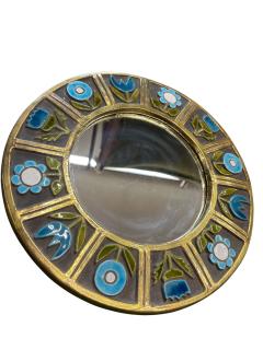 Mithe Espelt 1970s Studio pottery ceramic wall mirror by Mithe Espelt - 4711522