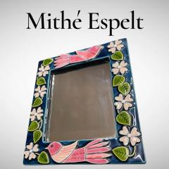 Mithe Espelt 1970s Studio pottery ceramiw wall mirror by Mith Espelt - 4602334