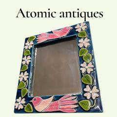 Mithe Espelt 1970s Studio pottery ceramiw wall mirror by Mith Espelt - 4602335