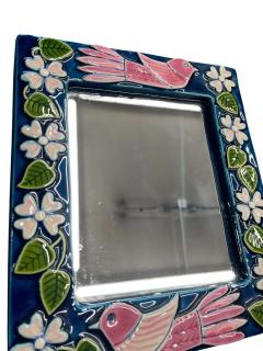 Mithe Espelt 1970s Studio pottery ceramiw wall mirror by Mith Espelt - 4602340
