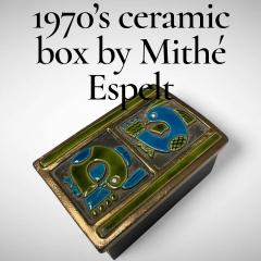 Mithe Espelt 1970s Studio pottery d corative ceramic box by Mith espelt - 4328910