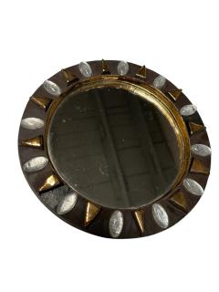 Mithe Espelt 1970s Studio pottery wall Mirror by Mith Espelt - 4567751