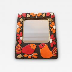 Mithe Espelt A Mithe Espelt Ceramic Bird Mirror circa 1965 - 3917258