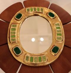 Mithe Espelt A Mithe Espelt Green Gold Ceramic Mirror - 4009565