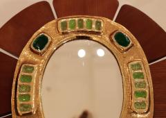 Mithe Espelt A Mithe Espelt Green Gold Ceramic Mirror - 4009566