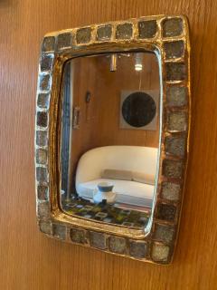 Mithe Espelt Ceramic Mirror by Mith Espelt France 1950s - 3087179