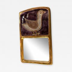 Mithe Espelt Ceramic Mirror by Mith Espelt France 1970s - 3334310