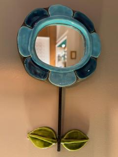 Mithe Espelt Ceramic Mirror by Mith Espelt France 1970s - 3335390