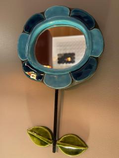 Mithe Espelt Ceramic Mirror by Mith Espelt France 1970s - 3335393