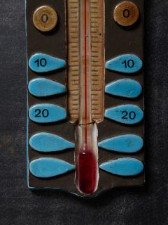 Mithe Espelt Ceramic Thermometer by Mith Espelte with Flower Motif - 4715353