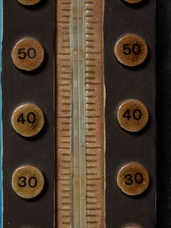 Mithe Espelt Ceramic Thermometer by Mith Espelte with Flower Motif - 4715354