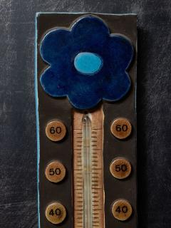 Mithe Espelt Ceramic Thermometer by Mith Espelte with Flower Motif - 4715356