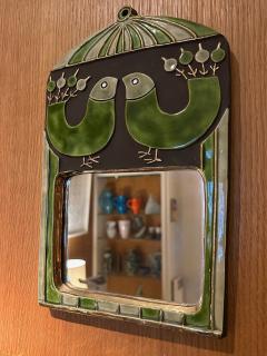 Mithe Espelt Ceramic mirror Cage by Mith Espelt France 1960s - 4363591